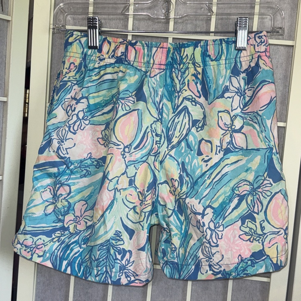 Lilly Pulitzer Preppy Floral Gypsea Surf Capri Trunk Swim Shorts Boys Large 8/10
